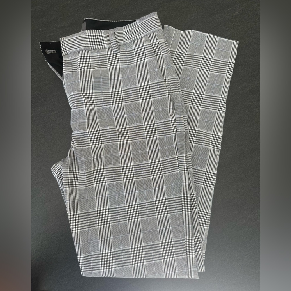 H&M Mens Monochrome Checkered Slim Fit pants